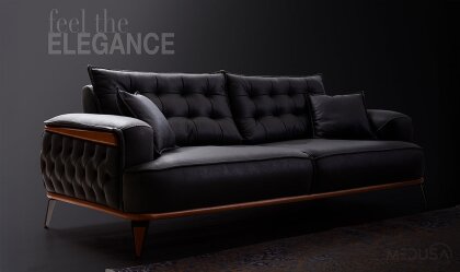 Medusa Home Mobilya - Ege Antrasit Üçlü Koltuk