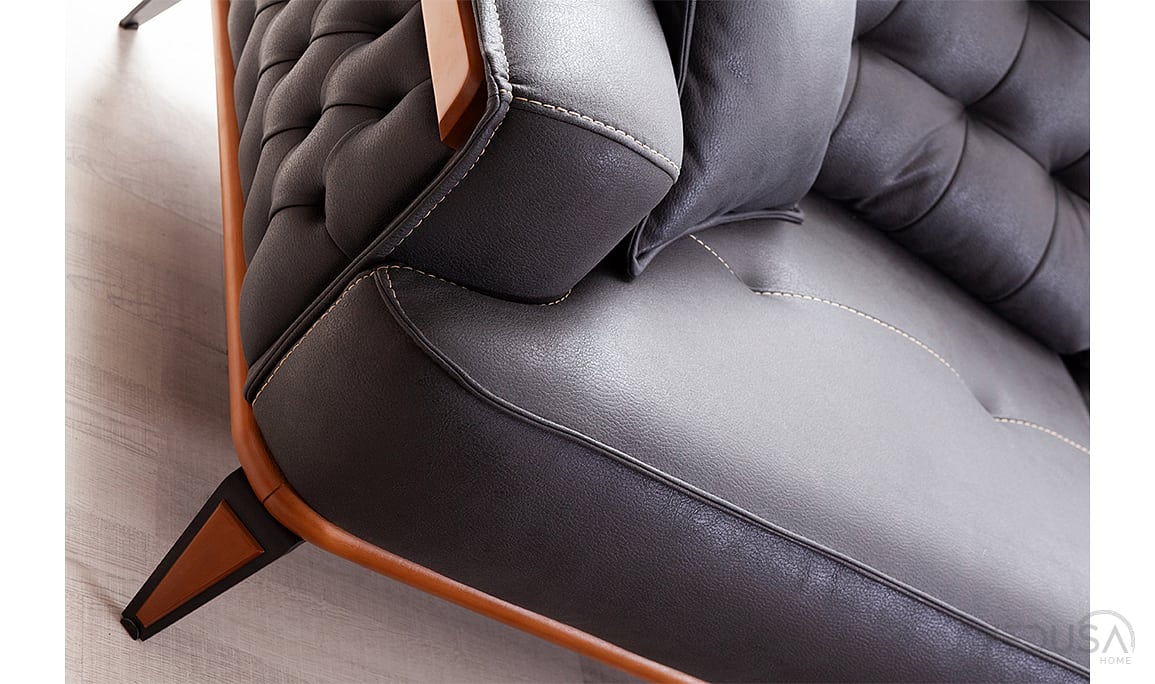 Medusa Home Mobilya - Ege Antrasit Üçlü Koltuk