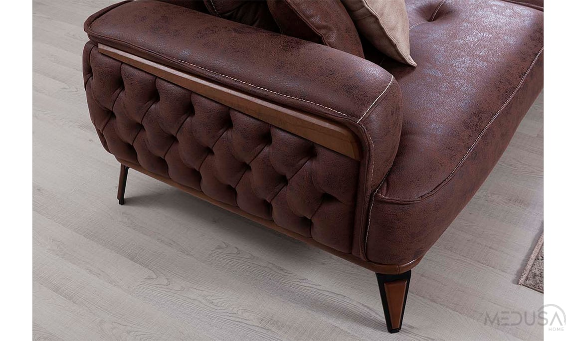 Medusa Home Mobilya - Ege Kahve Üçlü Koltuk