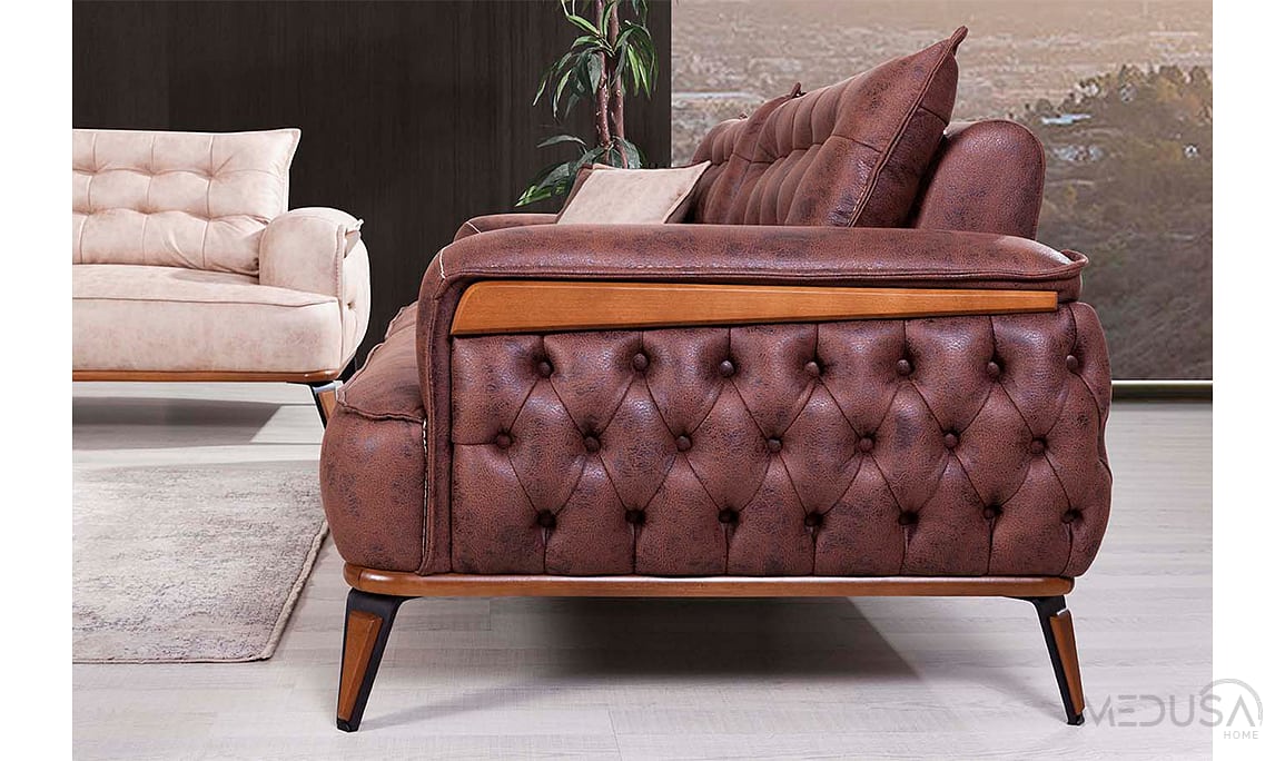 Medusa Home Mobilya - Ege Kahve Üçlü Koltuk