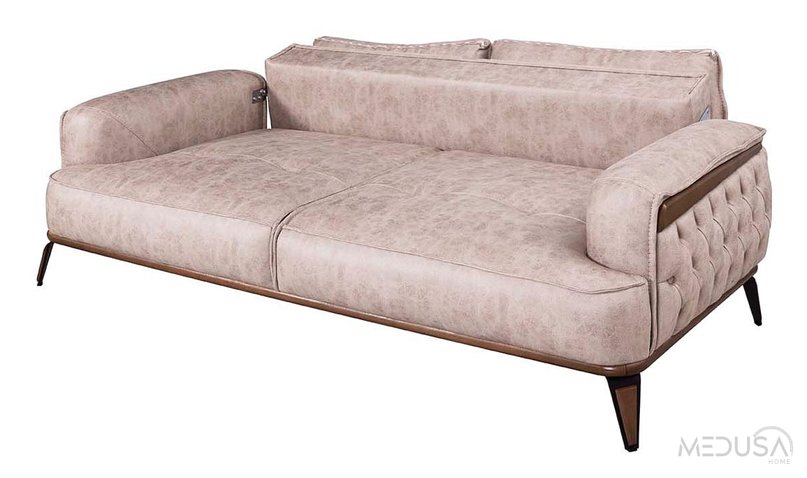 Medusa Home Mobilya - Ege Krem Üçlü Koltuk