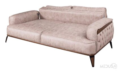 Medusa Home Mobilya - Ege Krem Üçlü Koltuk