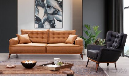 Medusa Home Mobilya - Ege Tarçın Üçlü Koltuk