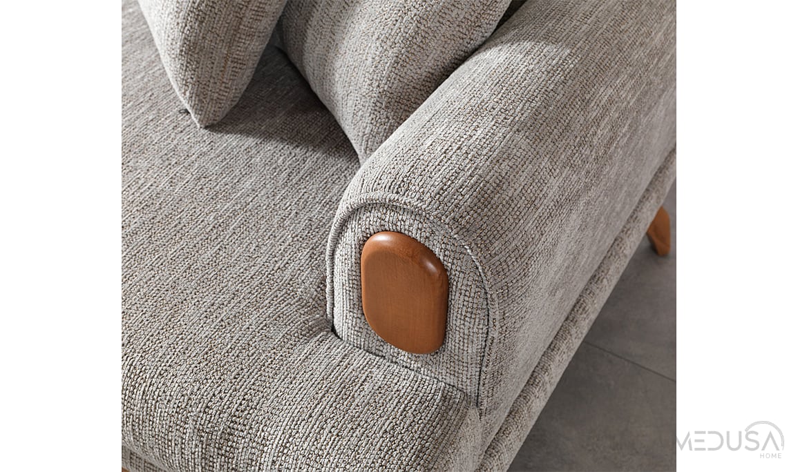 Medusa Home Mobilya - Elf Wood Üçlü Koltuk