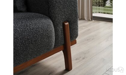 Medusa Home Mobilya - Eliah Bohem Antrasit Üçlü Koltuk