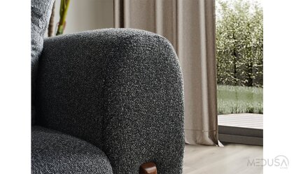 Medusa Home Mobilya - Eliah Bohem Antrasit Üçlü Koltuk
