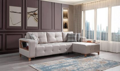 Medusa Home Mobilya - Elit Ceviz Ayaklı ve Sandıklı Köşe Takımı