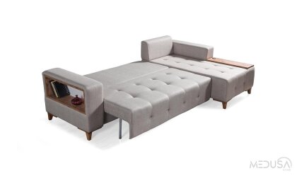 Medusa Home Mobilya - Elit Ceviz Ayaklı ve Sandıklı Köşe Takımı