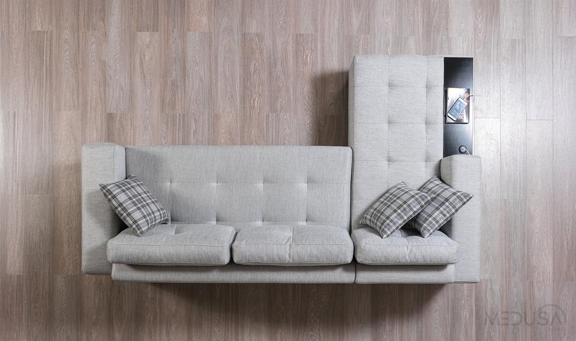 Medusa Home Mobilya - Elit Siyah Ayaklı ve Sandıklı Köşe Takımı