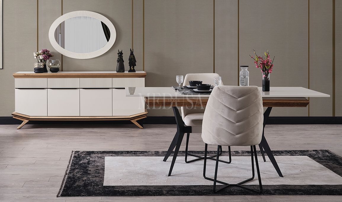 Medusa Home Mobilya - Eliza Beyaz Yemek Odası