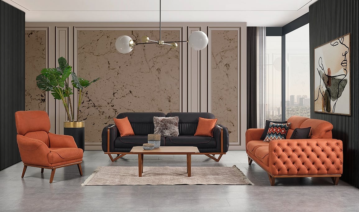 Medusa Home Mobilya - Elora Ahşap Koltuk Takımı