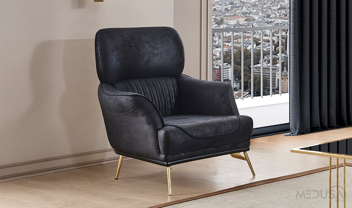 Medusa Home Mobilya - Elora Gold Berjer