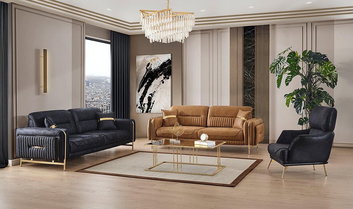 Medusa Home Mobilya - Elora Gold Koltuk Takımı