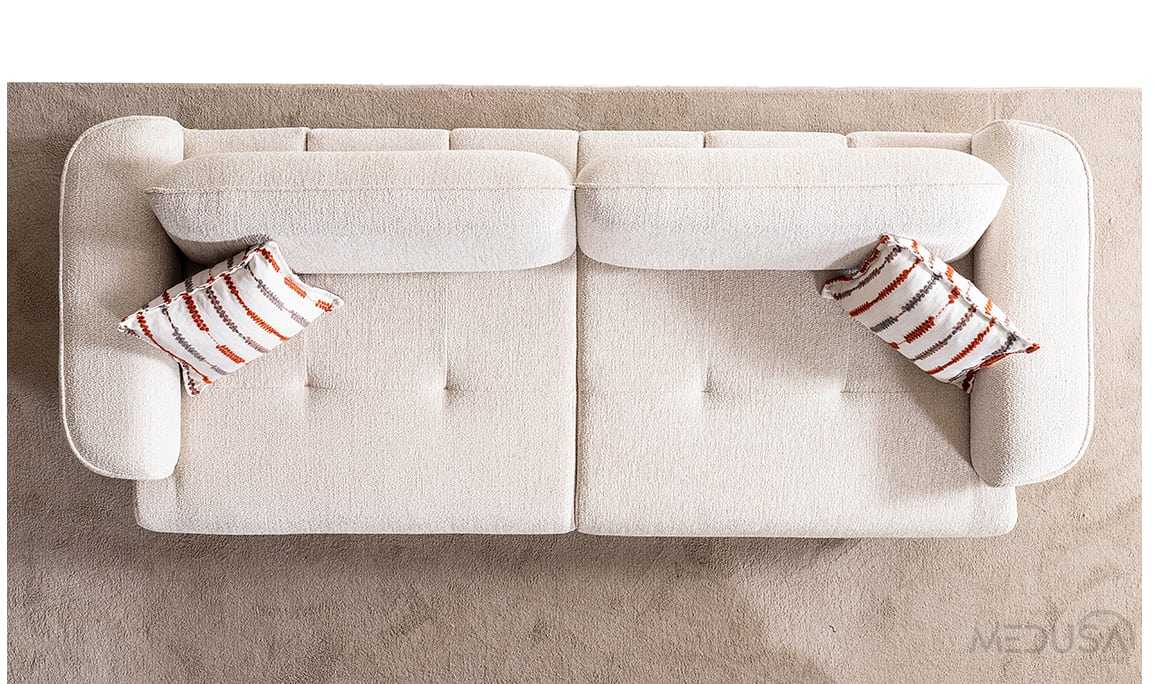 Medusa Home Mobilya - Eltis Ahşap Ayaklı Üçlü Koltuk