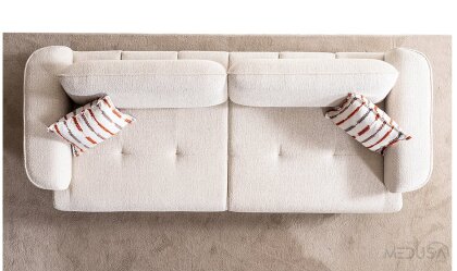 Medusa Home Mobilya - Eltis Ahşap Ayaklı Üçlü Koltuk