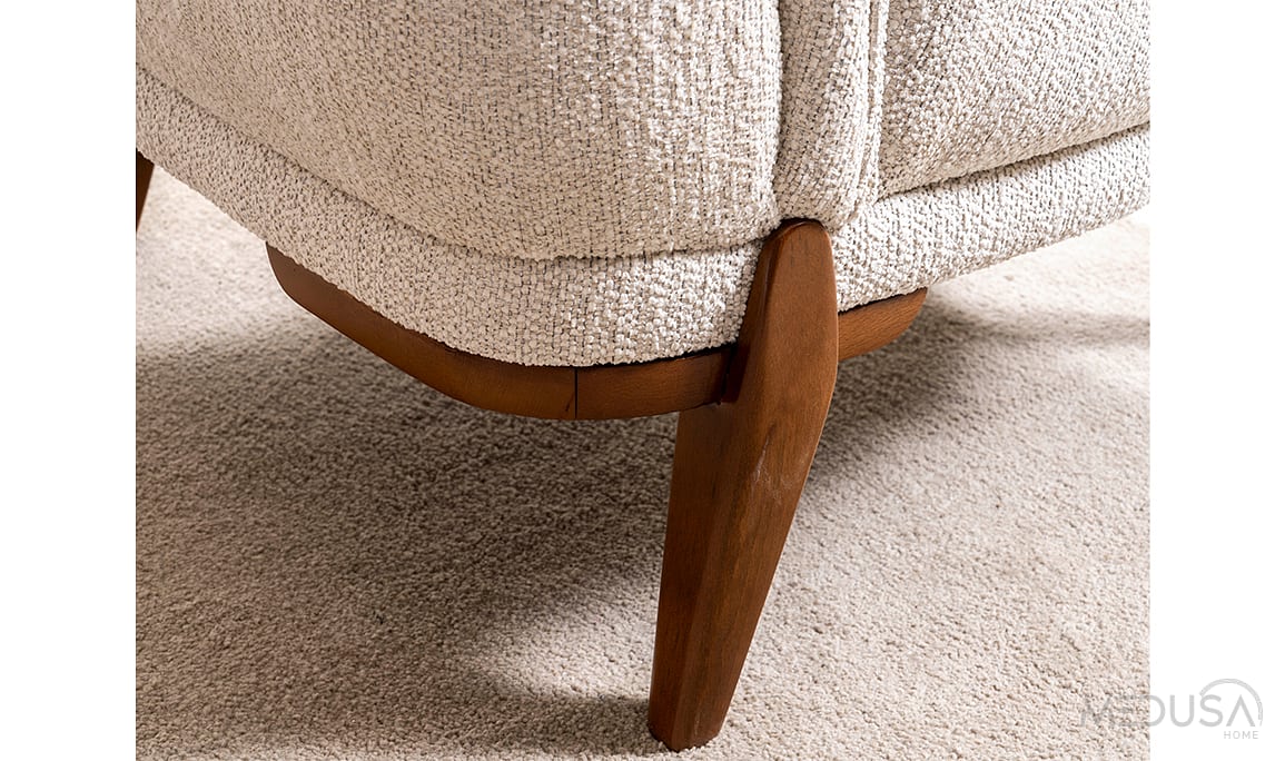 Medusa Home Mobilya - Eltis Ahşap Ayaklı Üçlü Koltuk