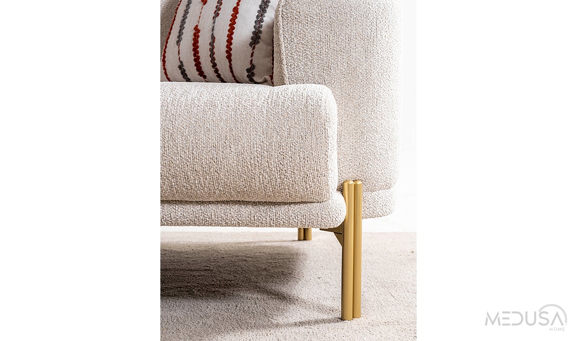 Medusa Home Mobilya - Eltis Gold Ayaklı Üçlü Koltuk