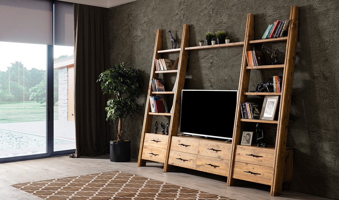 Medusa Home Mobilya - Ema Kitaplıklı Tv Ünitesi