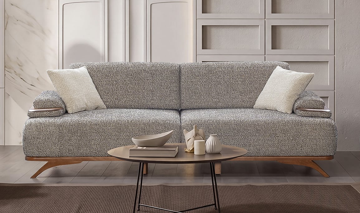 Medusa Home Mobilya - Encore Gri Üçlü Koltuk
