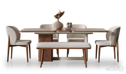 Medusa Home Mobilya - Enna Ceviz Yemek Masası
