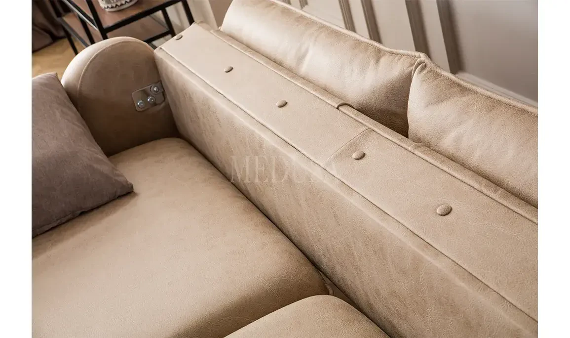 Medusa Home Mobilya - Enza Koltuk Takımı Kahve - Krem