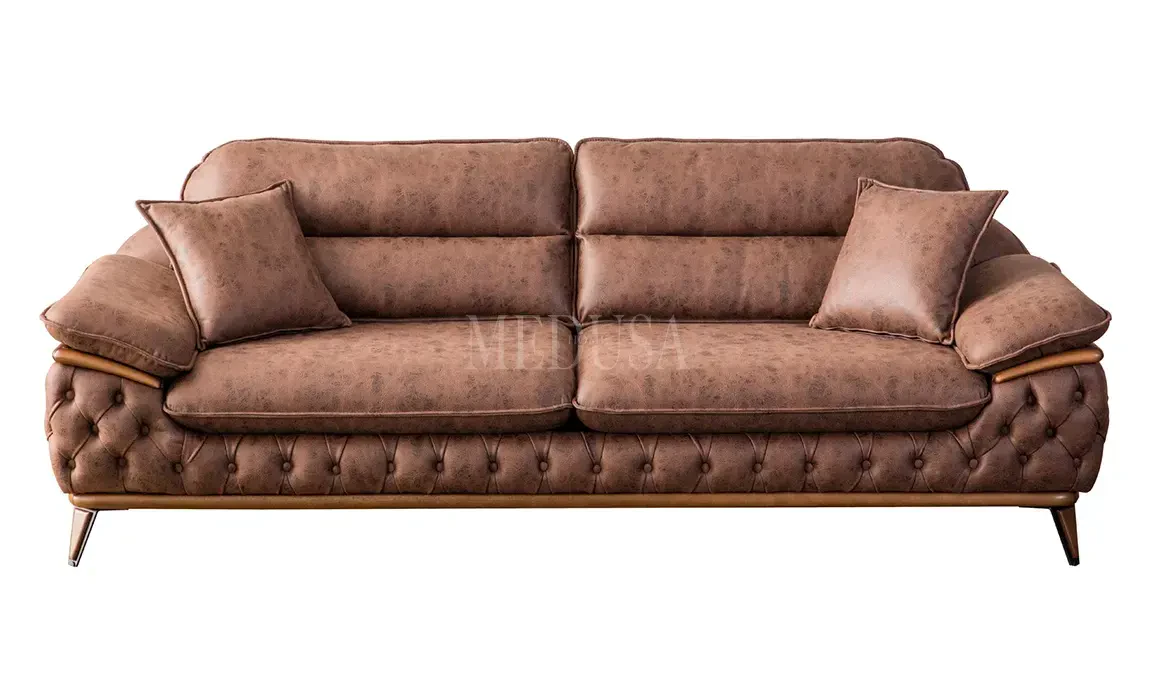 Medusa Home Mobilya - Enza Koltuk Takımı Kahve - Krem