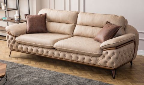 Medusa Home Mobilya - Enza Üçlü Koltuk Krem