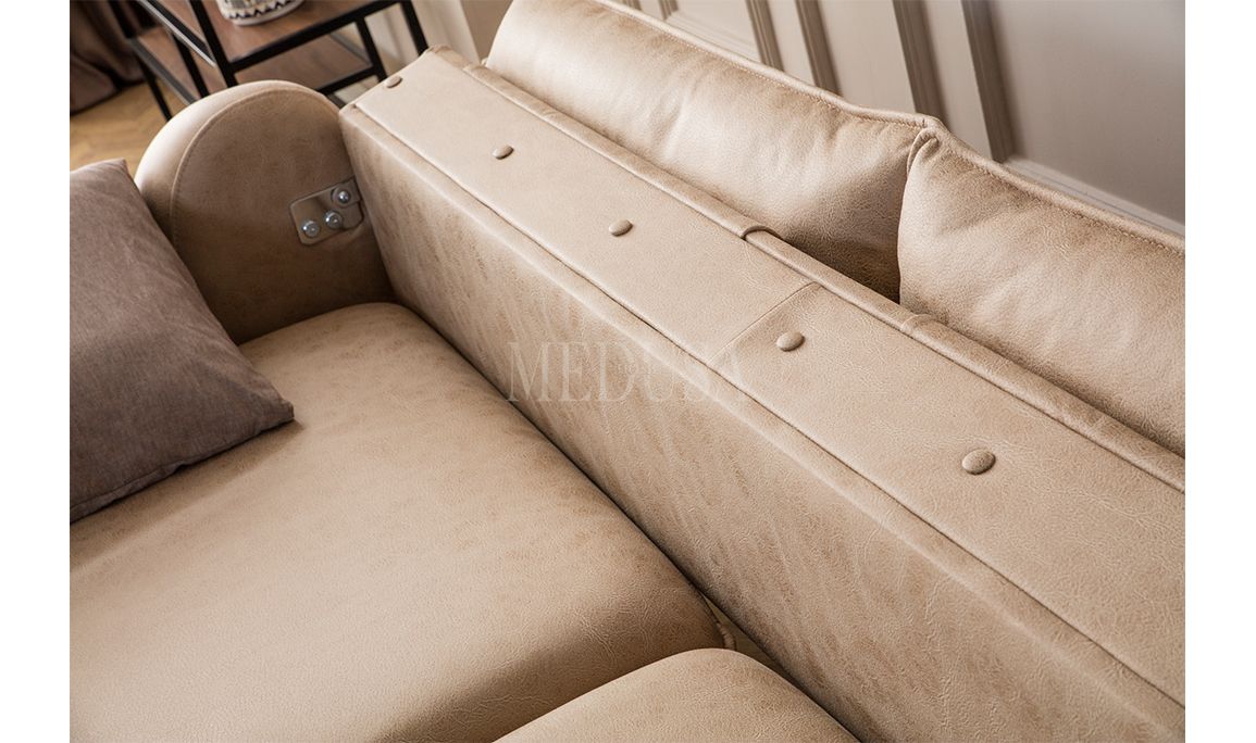 Medusa Home Mobilya - Enza Üçlü Koltuk Krem