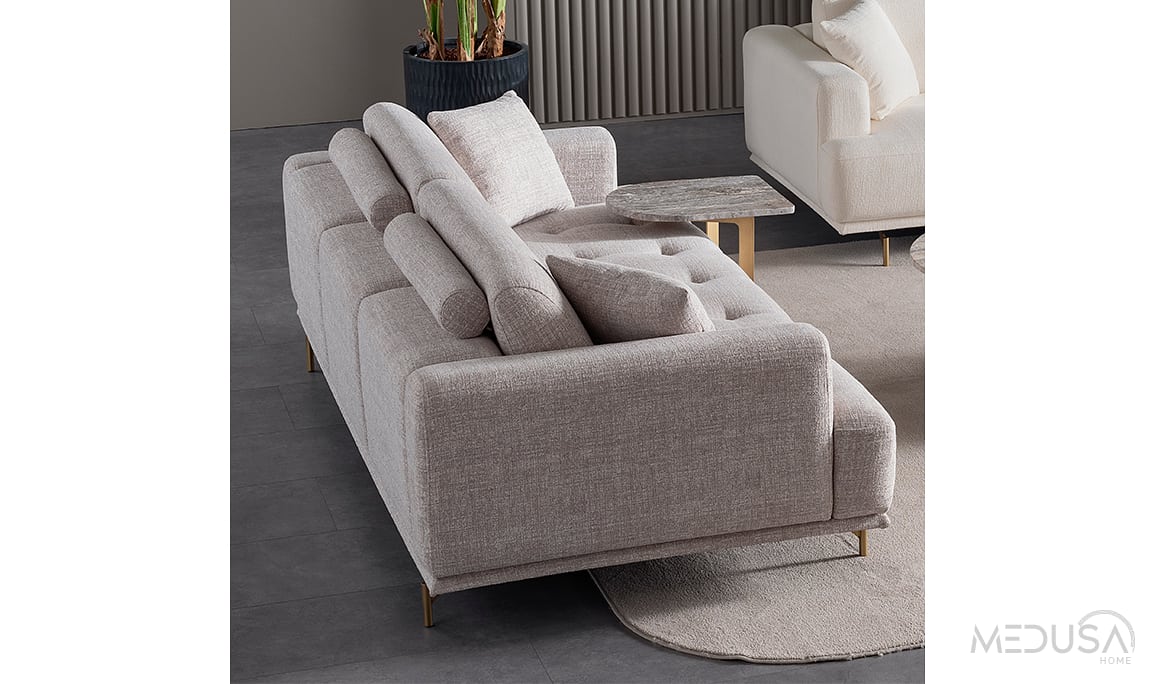 Medusa Home Mobilya - Enzo Gri Üçlü Koltuk