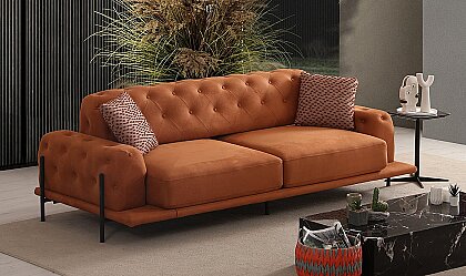 Medusa Home Mobilya - Eos Antik Kapitoneli Colored Koltuk Takımı