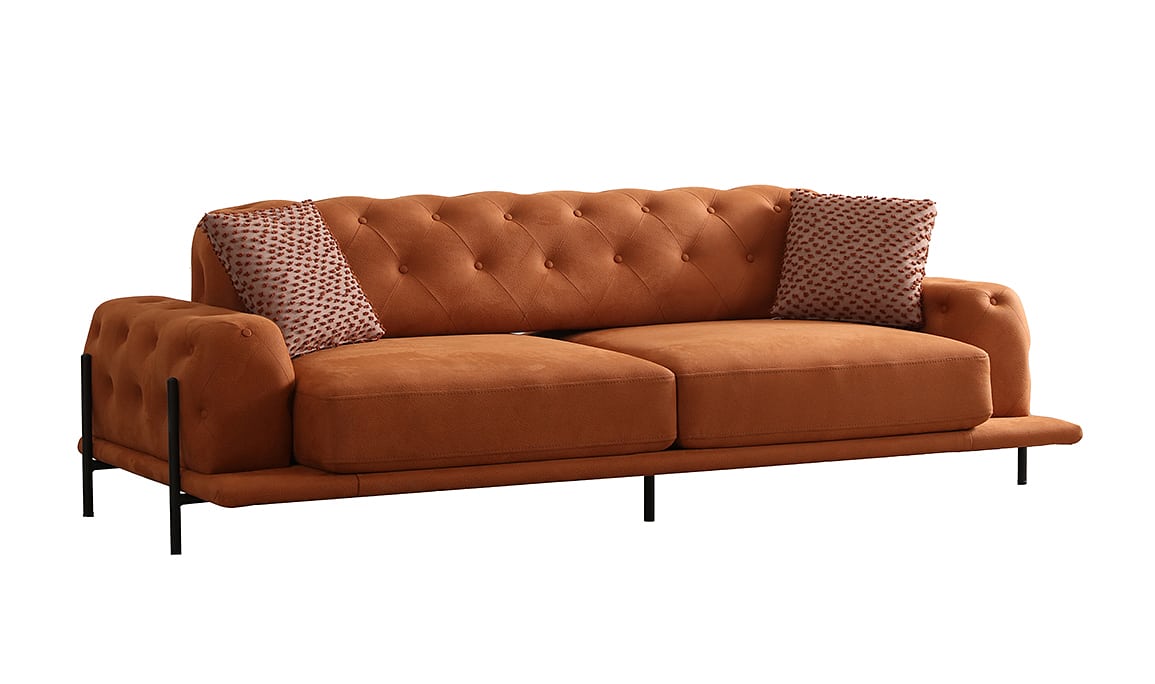Medusa Home Mobilya - Eos Antik Kapitoneli Colored Koltuk Takımı