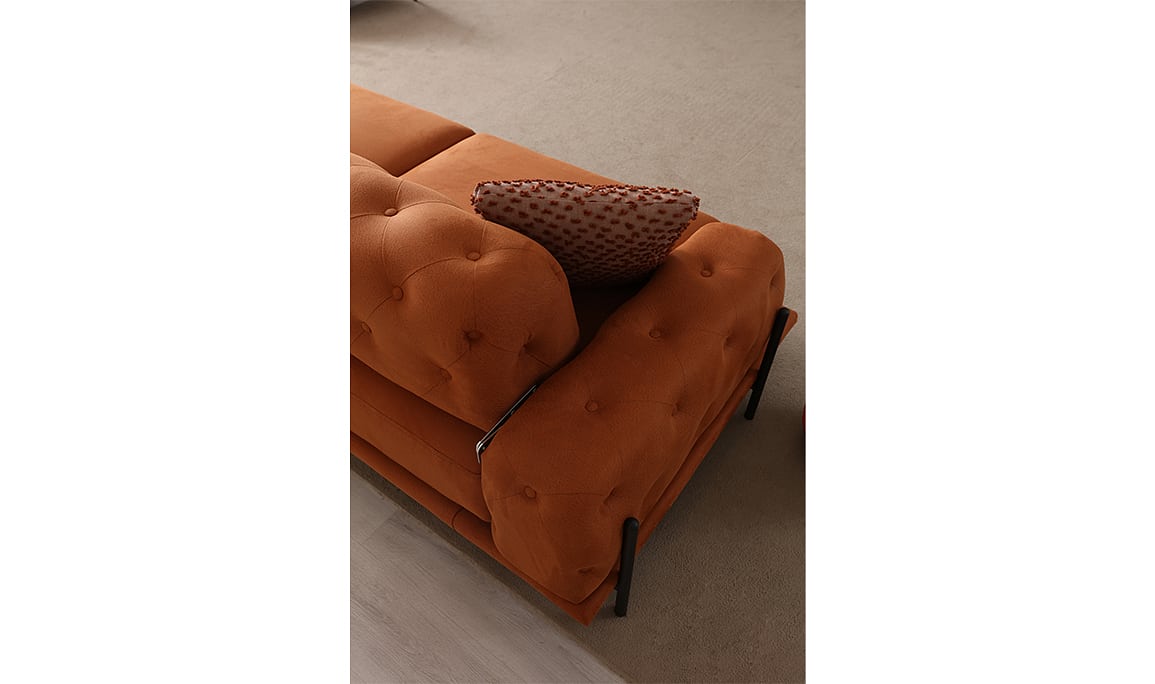Medusa Home Mobilya - Eos Antik Kapitoneli Colored Koltuk Takımı