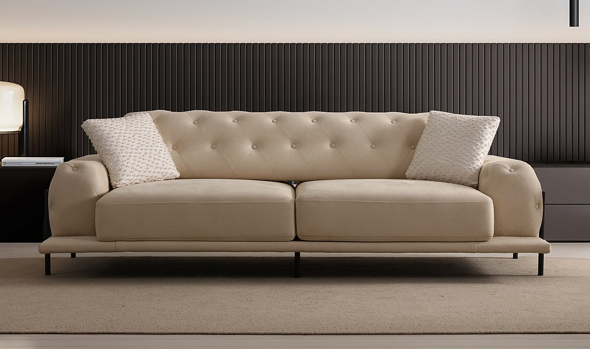 Medusa Home Mobilya - Eos Antik Kapitoneli Colored Koltuk Takımı