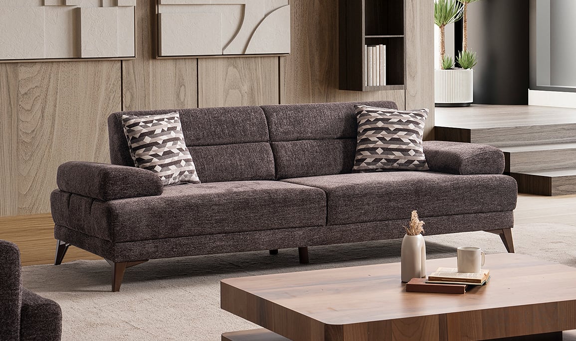 Medusa Home Mobilya - Ephora Kahve Üçlü Koltuk