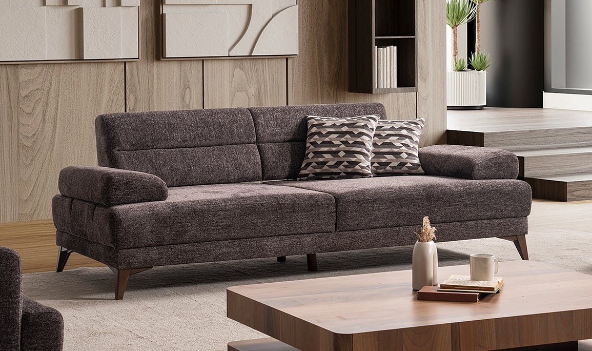 Medusa Home Mobilya - Ephora Kahve Üçlü Koltuk
