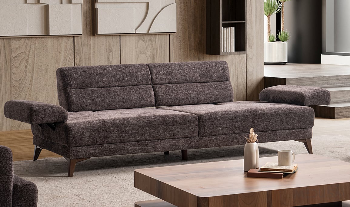 Medusa Home Mobilya - Ephora Kahve Üçlü Koltuk