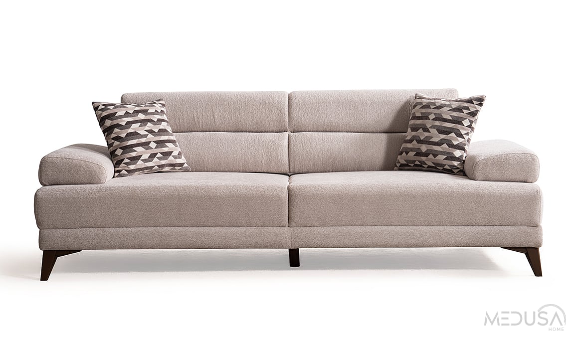 Medusa Home Mobilya - Ephora Krem Üçlü Koltuk