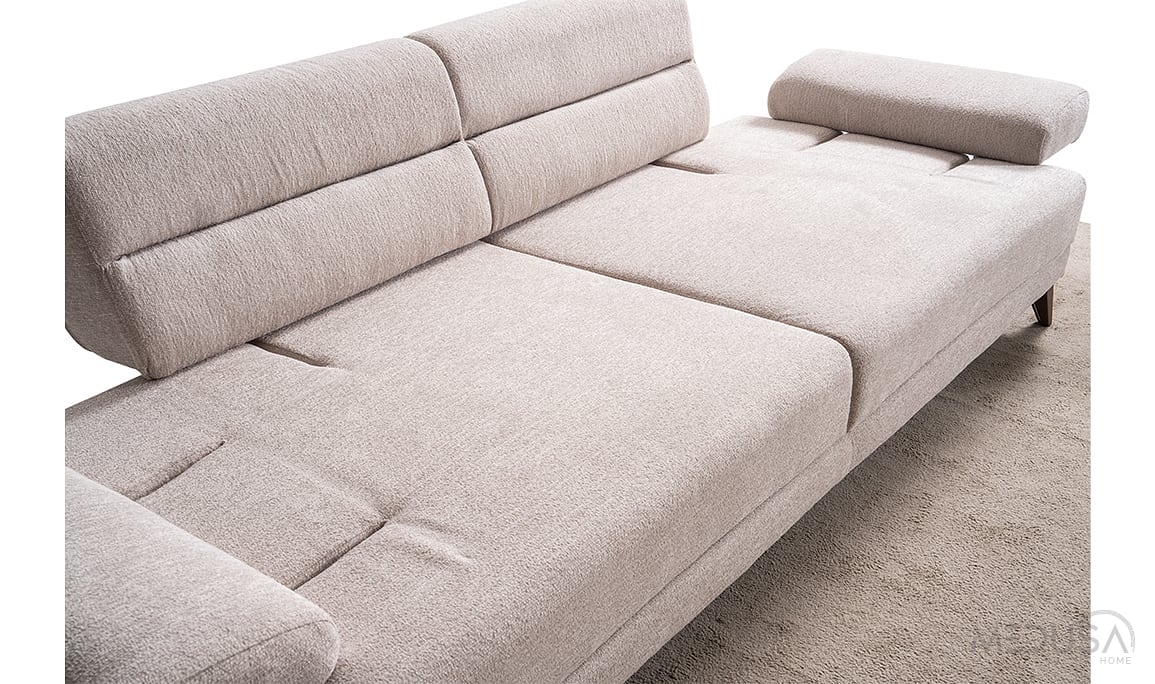 Medusa Home Mobilya - Ephora Krem Üçlü Koltuk