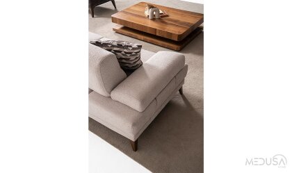 Medusa Home Mobilya - Ephora Krem Üçlü Koltuk