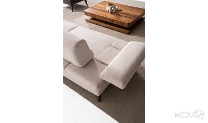 Medusa Home Mobilya - Ephora Krem Üçlü Koltuk