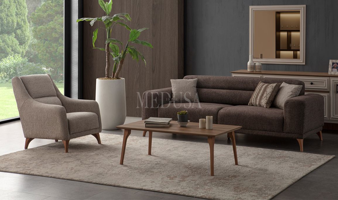 Medusa Home Mobilya - Epsila Üçlü Koltuk Kahve