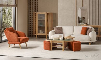 Medusa Home Mobilya - Esco Bohem Üçlü Koltuk