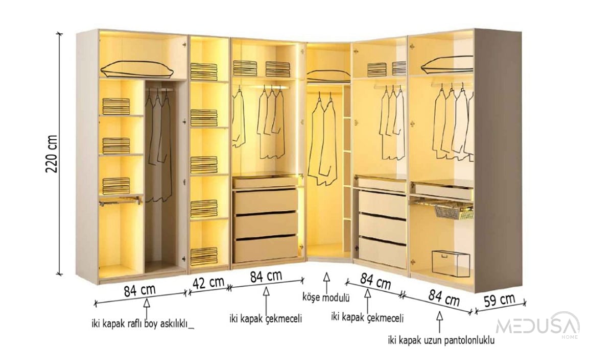 Medusa Home Mobilya - Esila Köşe Gardırop