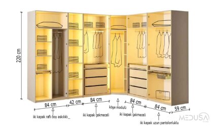 Medusa Home Mobilya - Esila Köşe Gardırop