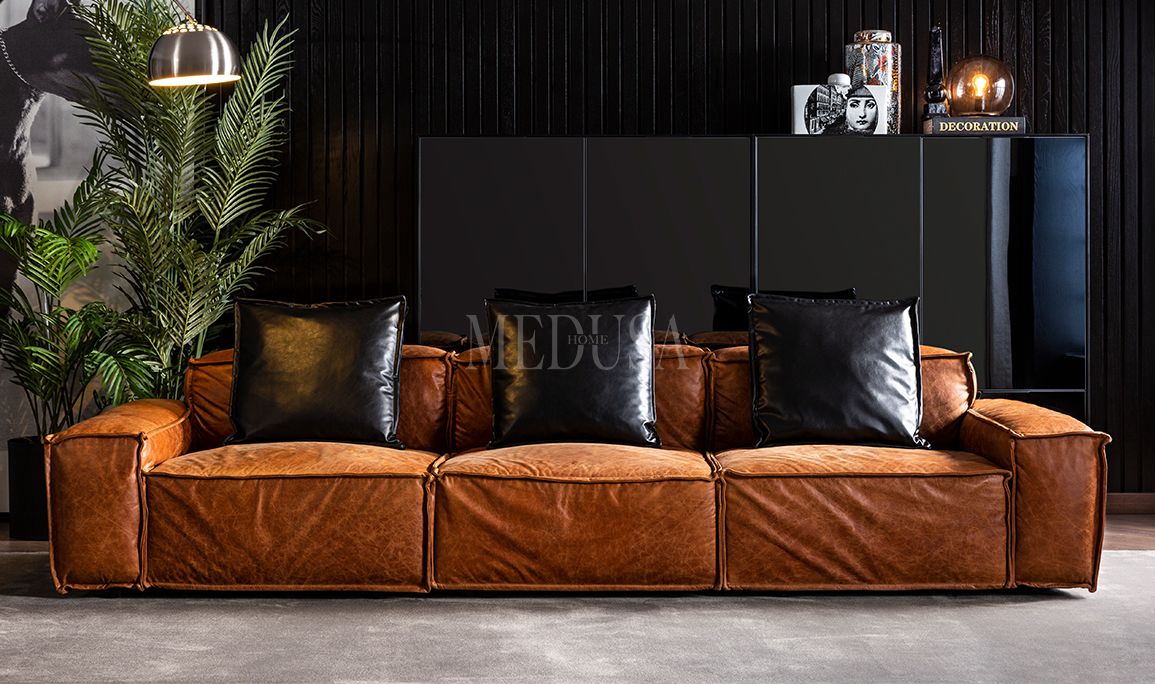 Medusa Home Mobilya - Esprit Kiremit Üçlü Koltuk
