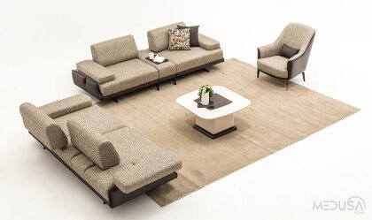 Medusa Home Mobilya - Esse Brown Modüler Koltuk Takımı