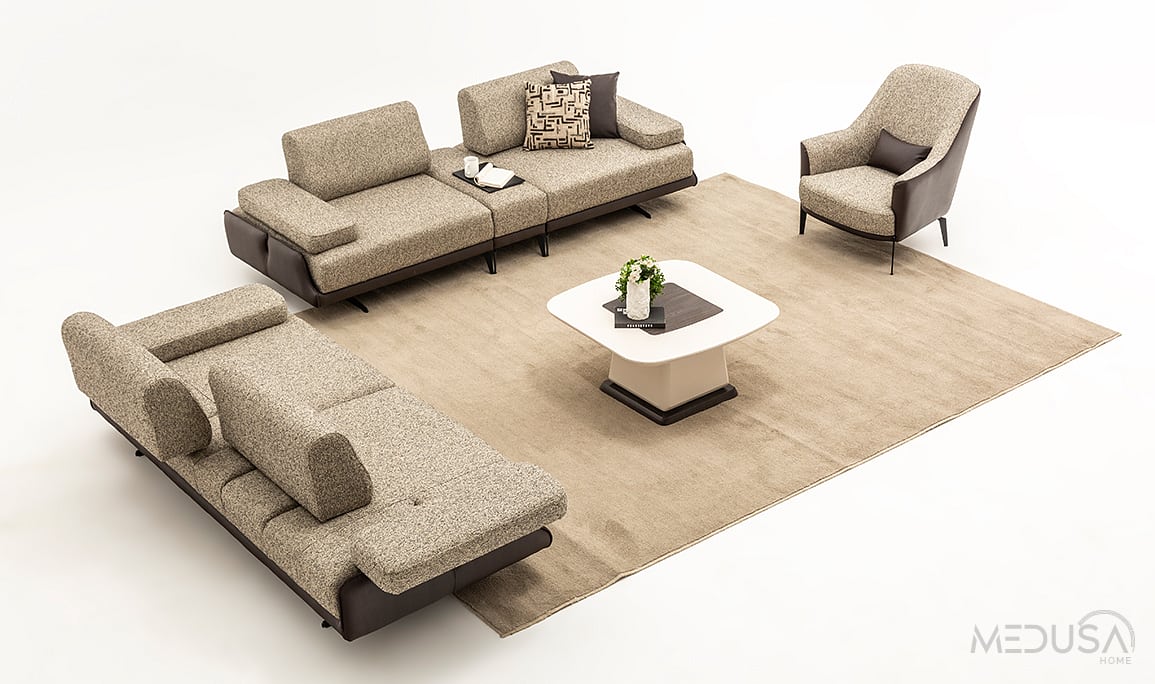 Medusa Home Mobilya - Esse Brown Modüler Koltuk Takımı