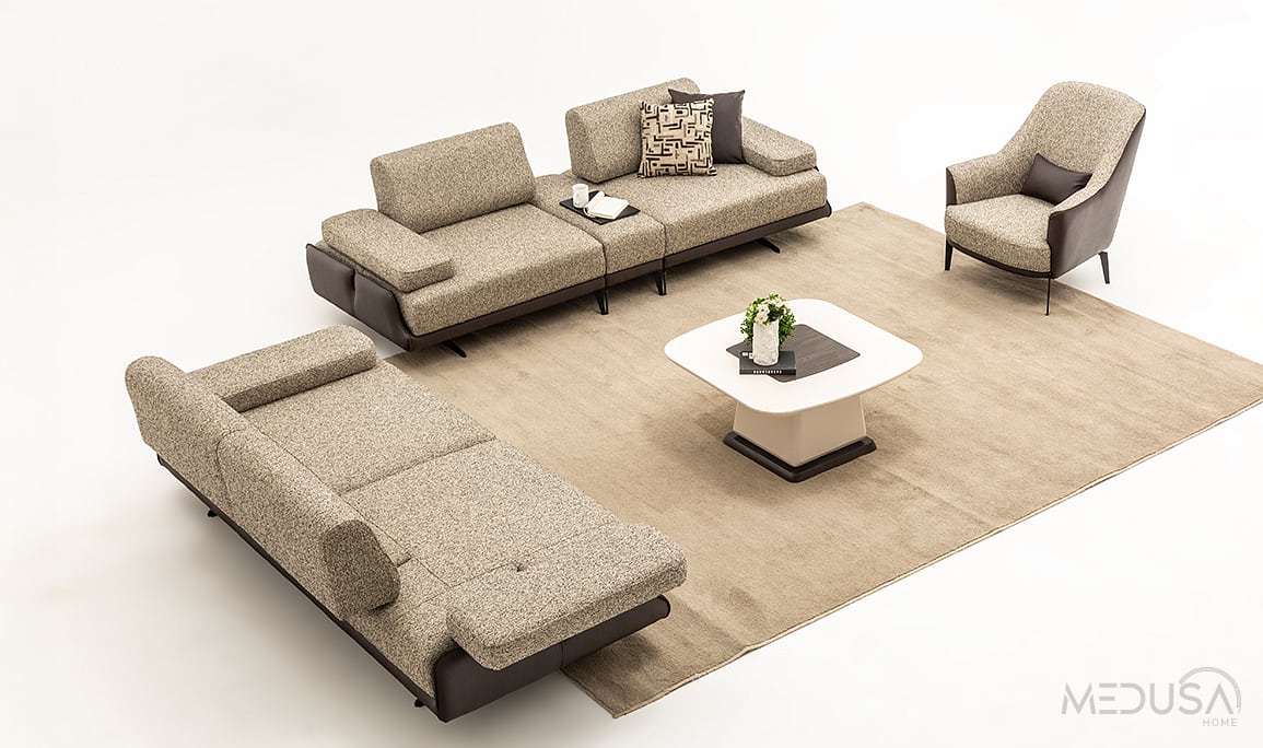 Medusa Home Mobilya - Esse Brown Modüler Koltuk Takımı