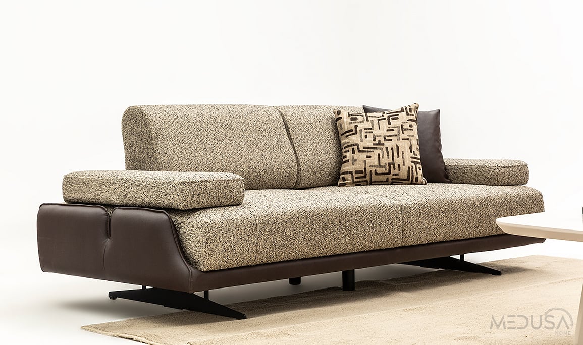 Medusa Home Mobilya - Esse Brown Üçlü Koltuk