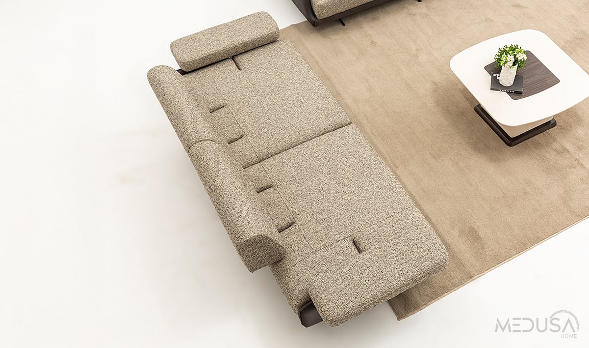 Medusa Home Mobilya - Esse Brown Üçlü Koltuk